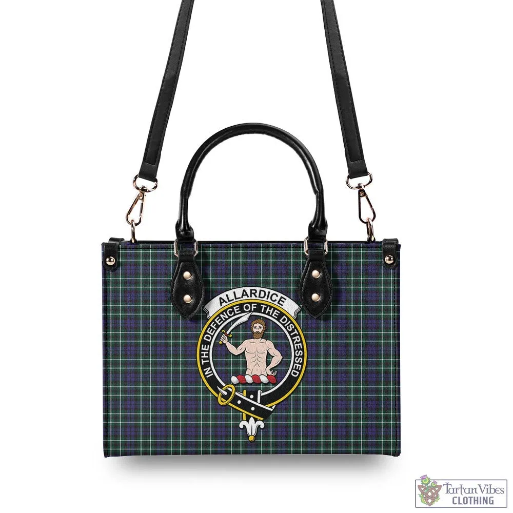 Allardice Tartan Luxury Leather Handbags with Family Crest
