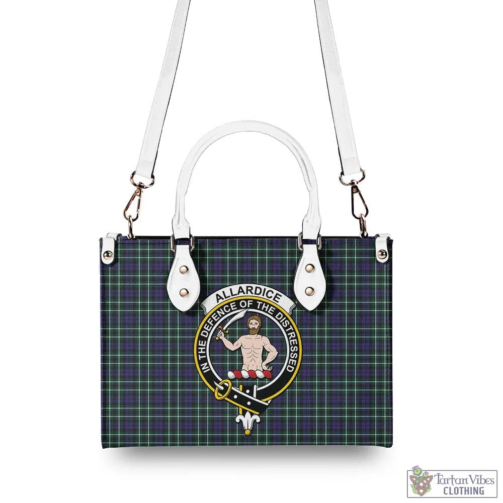 Allardice Tartan Luxury Leather Handbags with Family Crest