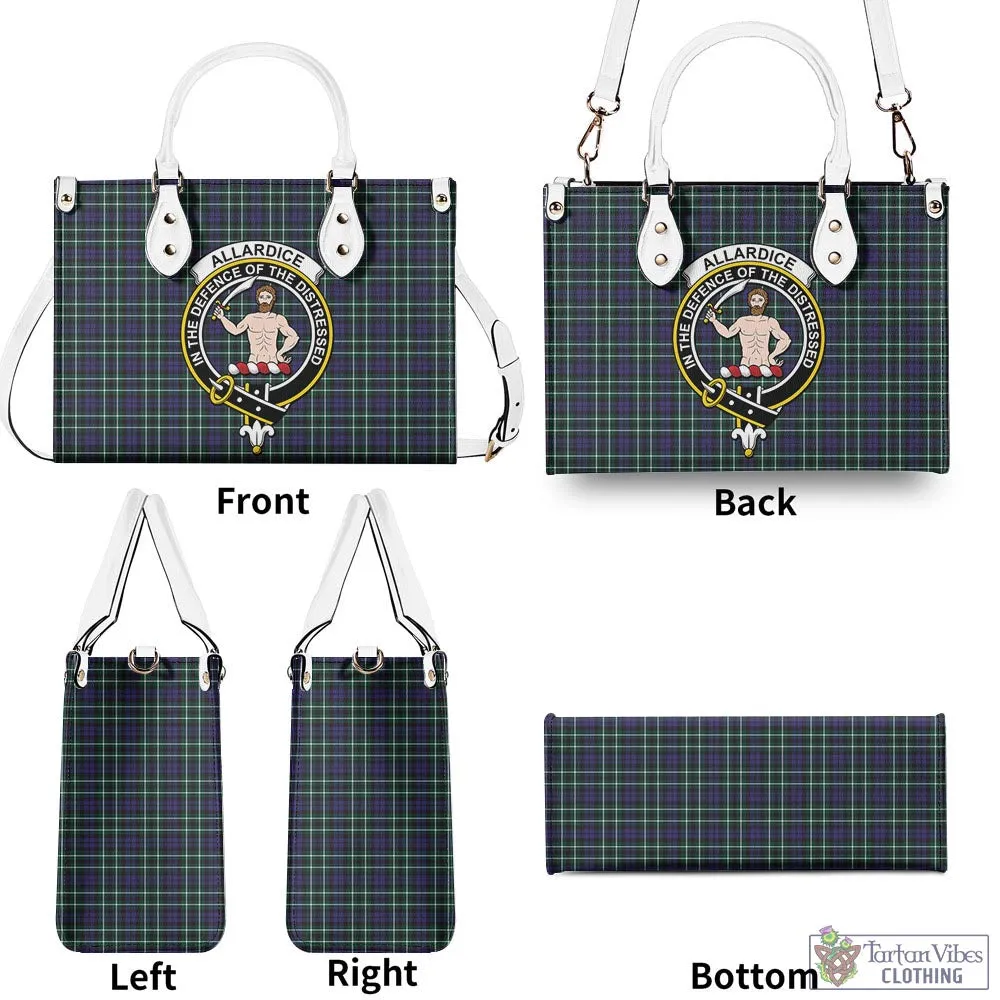Allardice Tartan Luxury Leather Handbags with Family Crest
