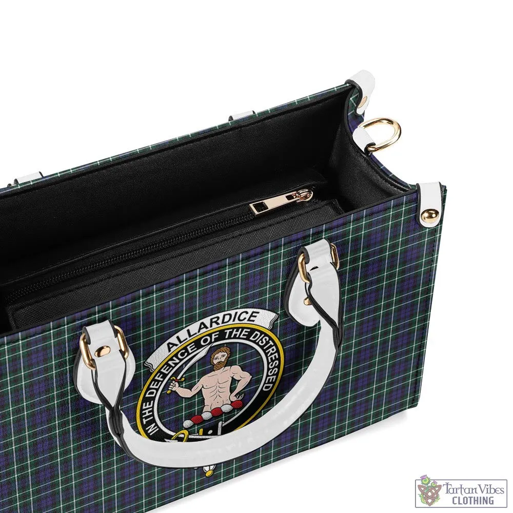Allardice Tartan Luxury Leather Handbags with Family Crest