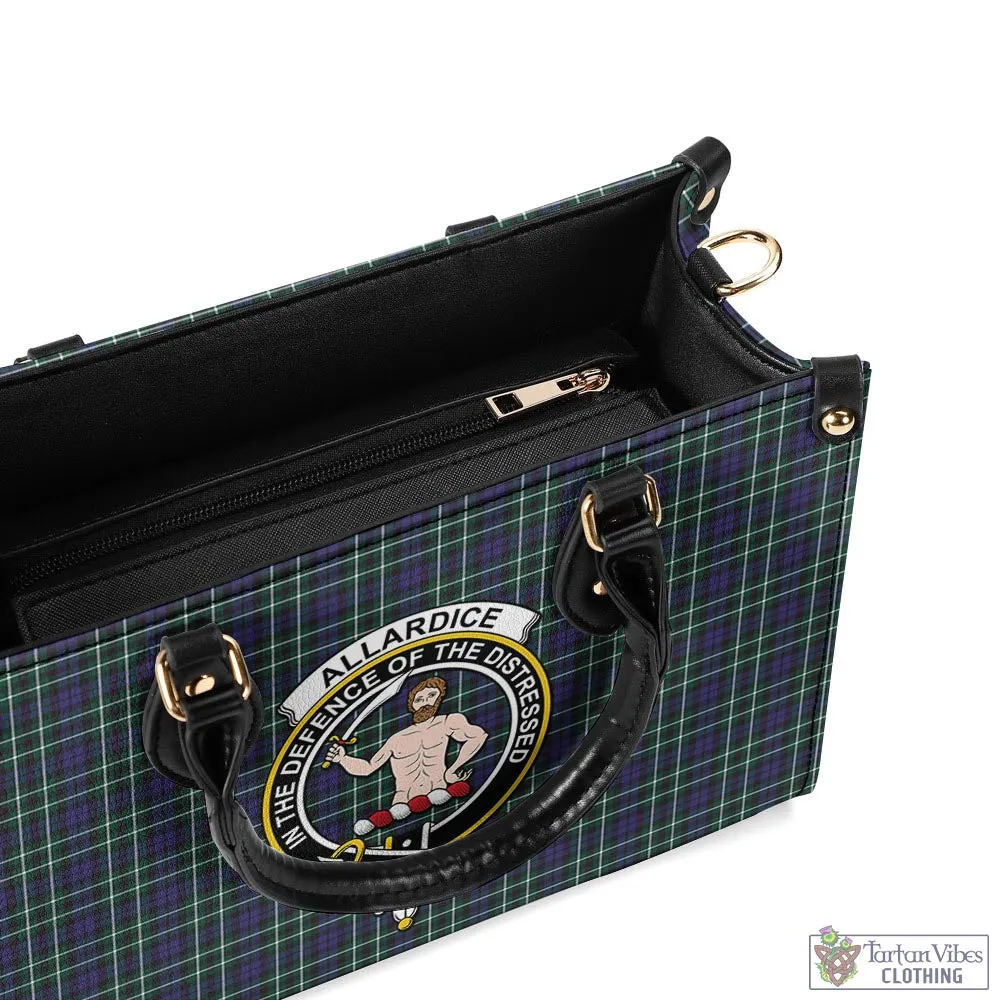 Allardice Tartan Luxury Leather Handbags with Family Crest