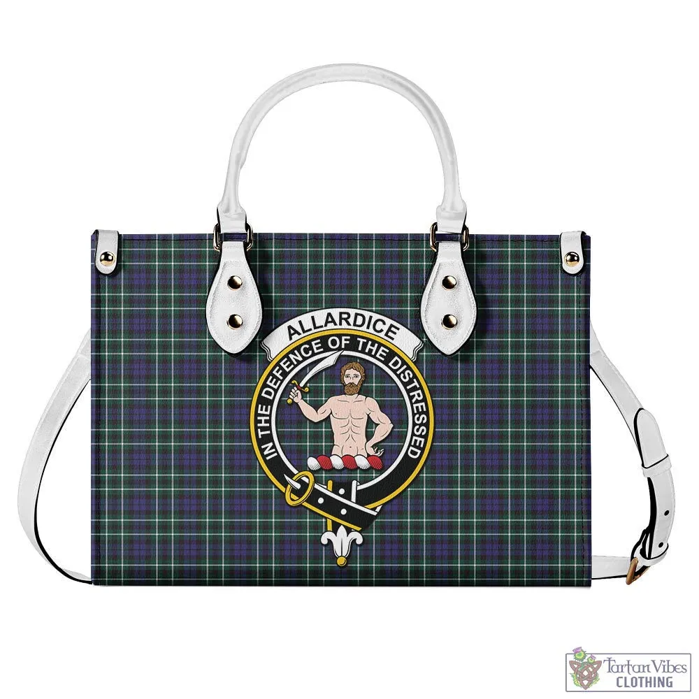 Allardice Tartan Luxury Leather Handbags with Family Crest