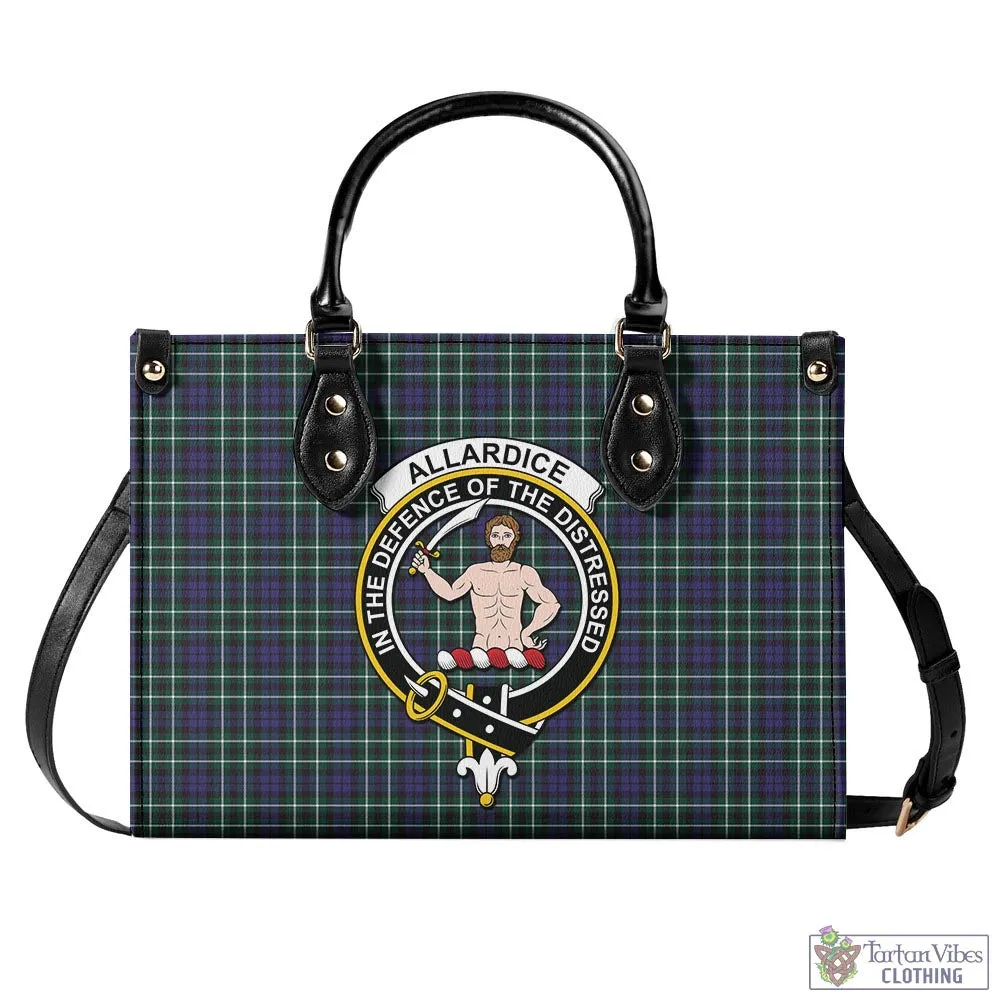 Allardice Tartan Luxury Leather Handbags with Family Crest