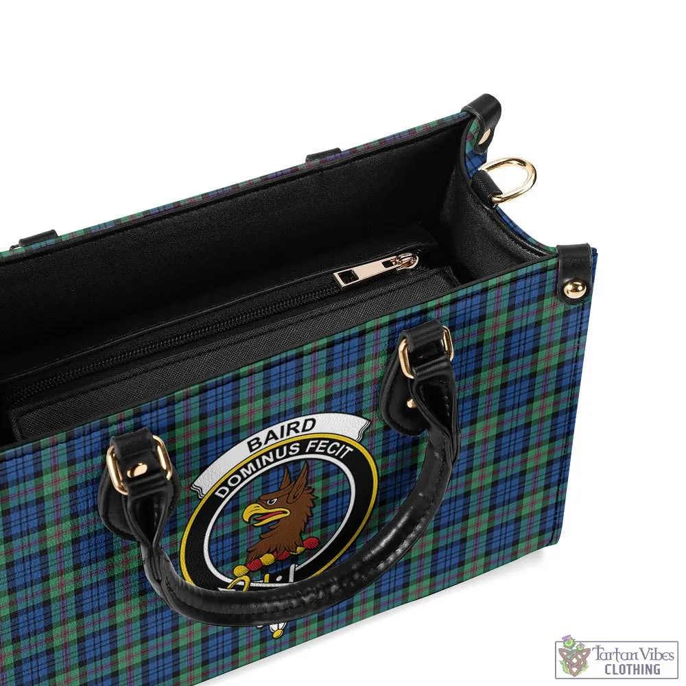 Baird Ancient Tartan Luxury Leather Handbags with Family Crest