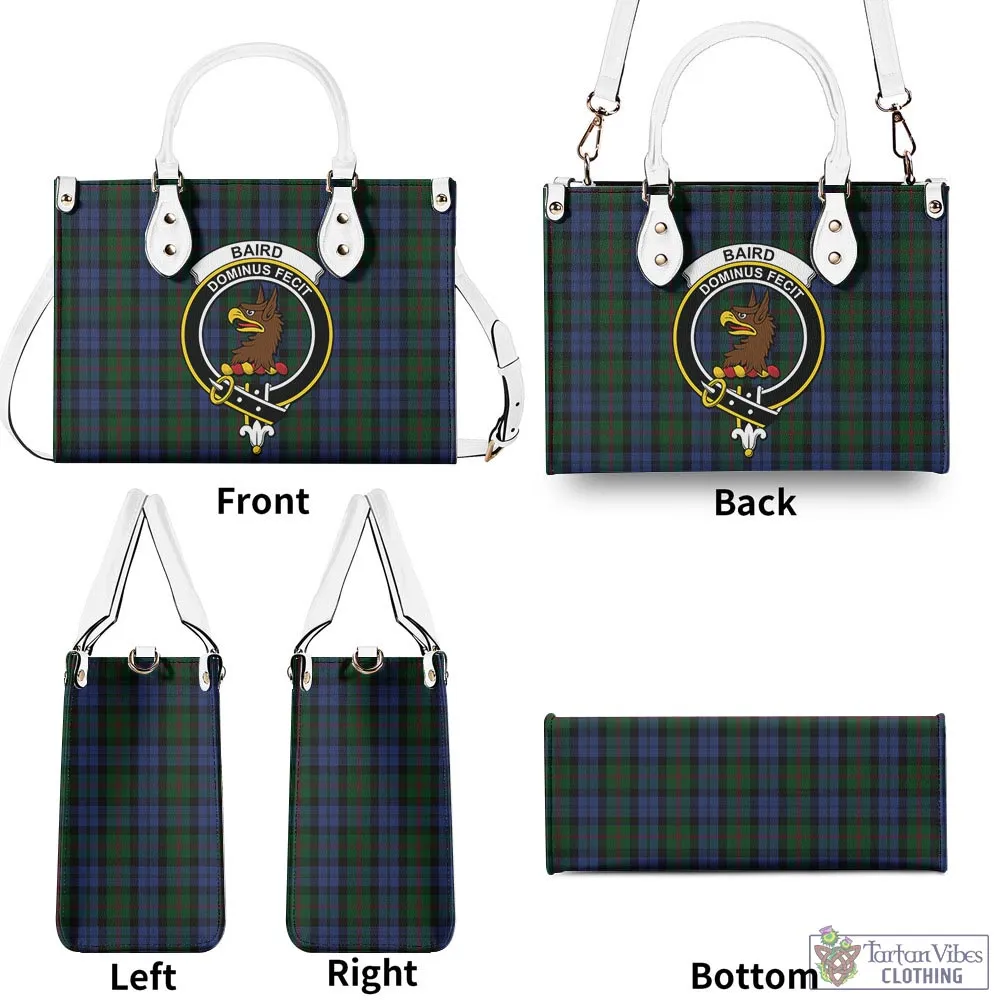 Baird Tartan Luxury Leather Handbags with Family Crest