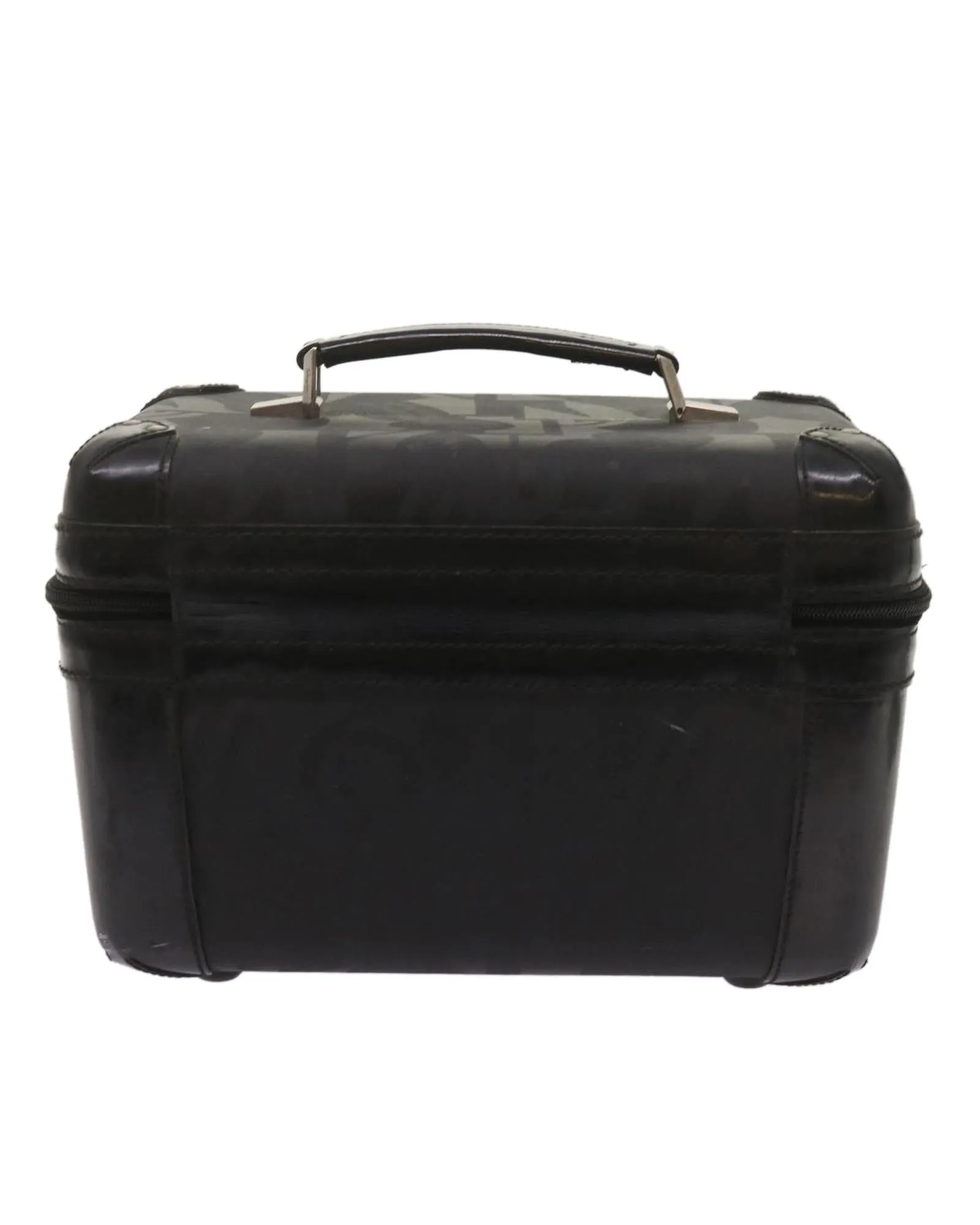 Black PVC Vanity Hand Bag with Mirror by Salvatore Ferragamo