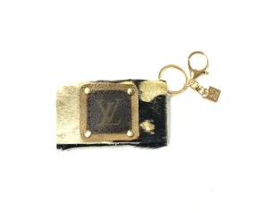 Cardholder in acid gold with LV patch
