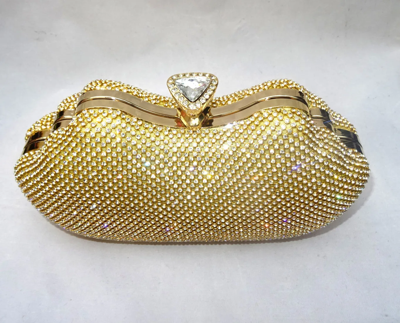 Elegant Sparkling Gold Party Evening Cocktail Clutch Purse for Ladies Women