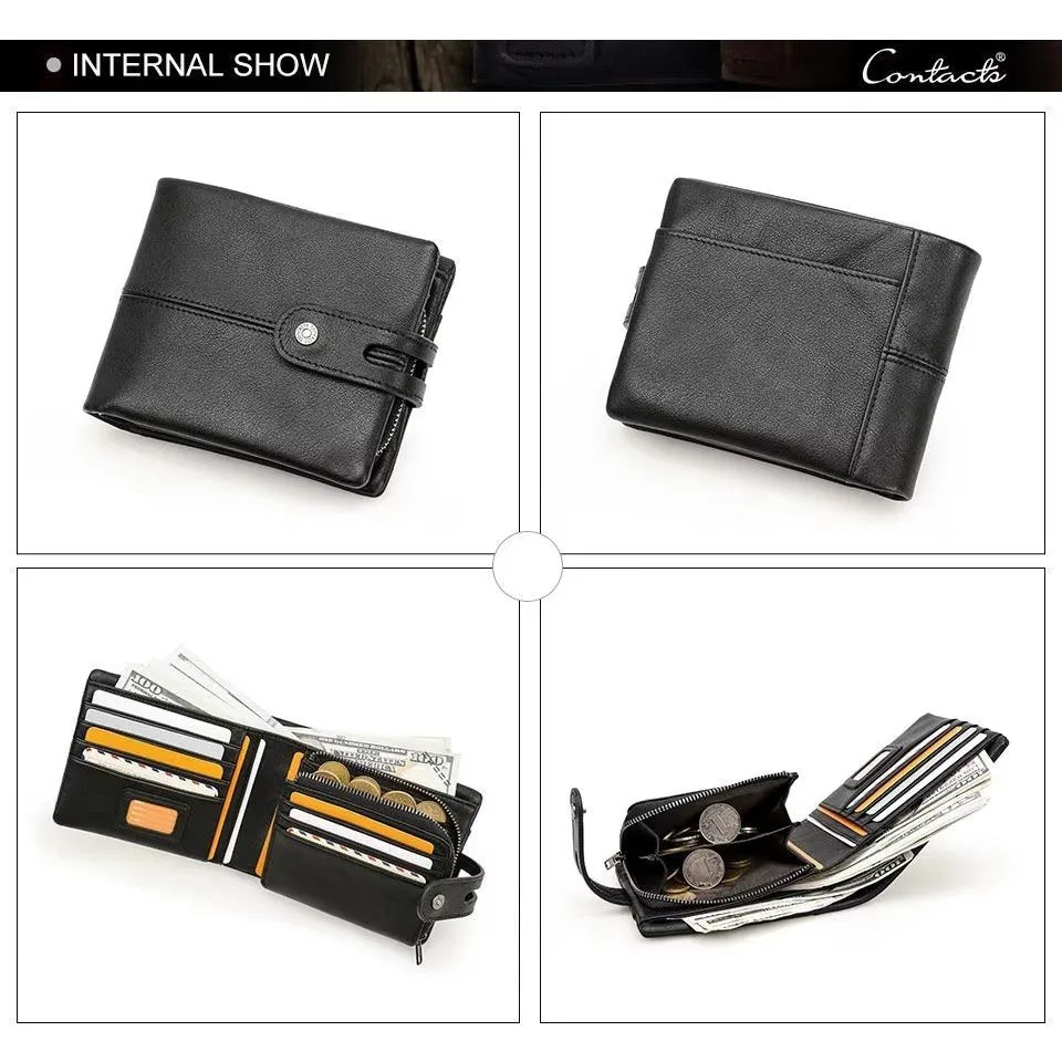 ElegantCow RFID Zipper Classic Clutch Wallet
