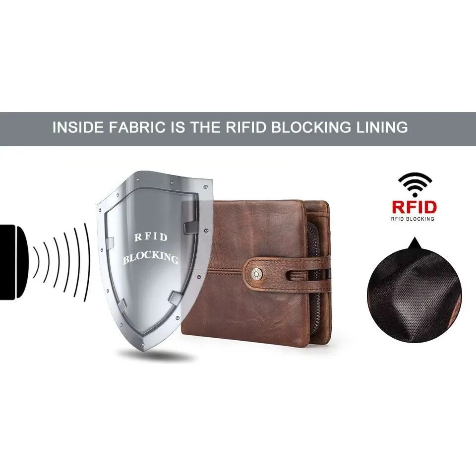 ElegantCow RFID Zipper Classic Clutch Wallet