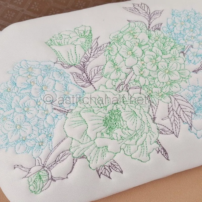 Gentle Blooming Hydrangea Zipper Purse