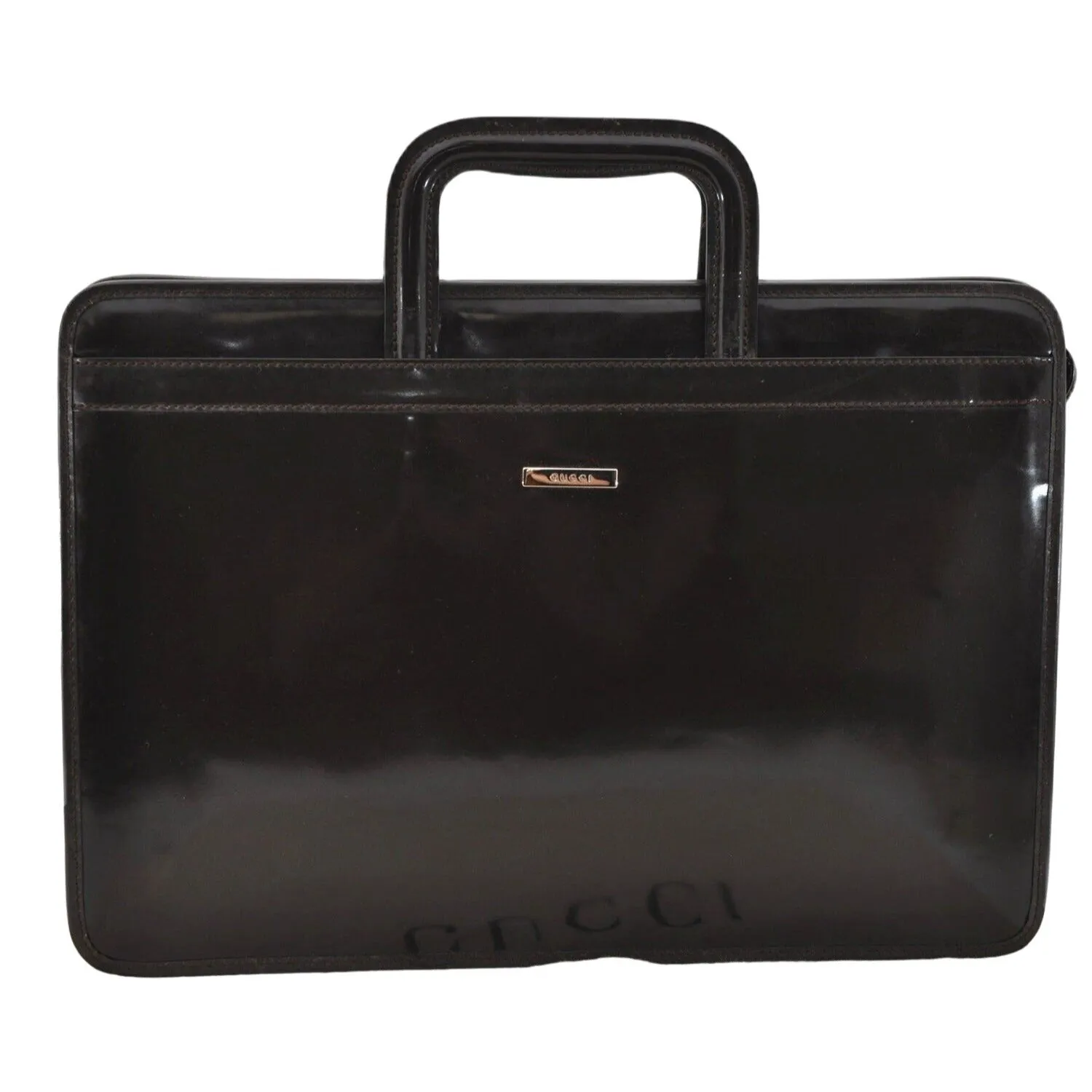 Gucci 90's Tom Ford brown leather two-way portfolio or clutch