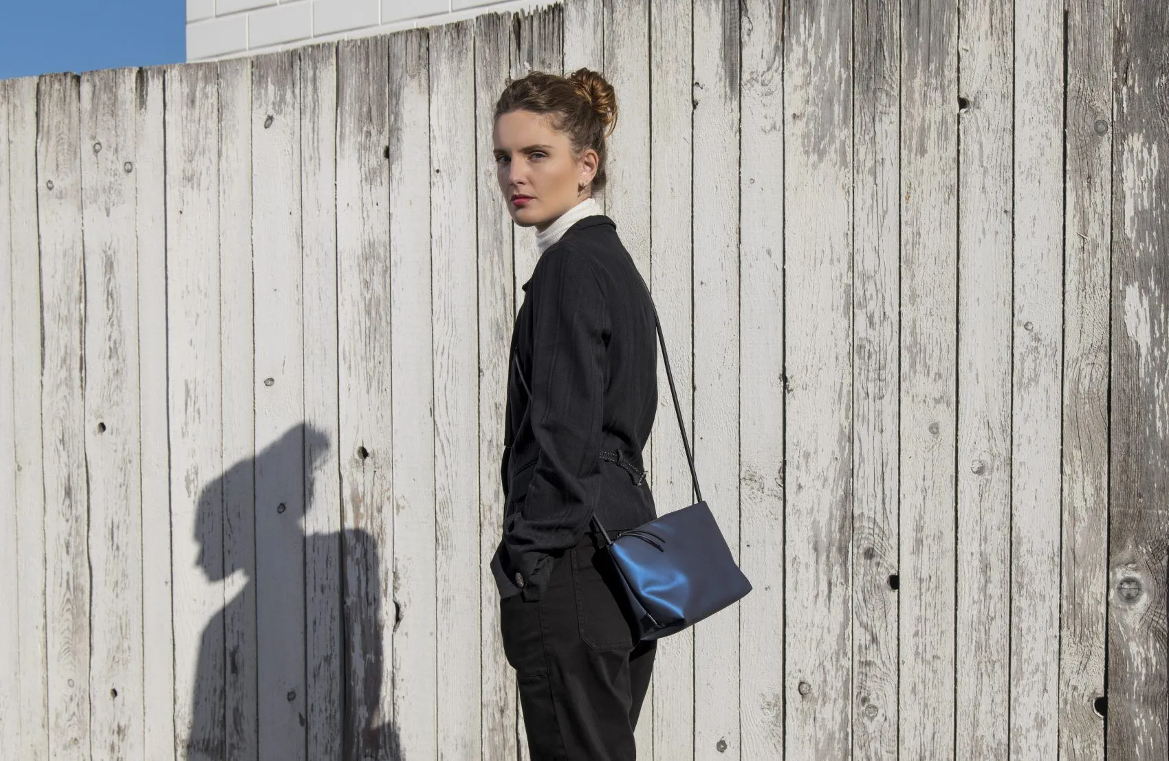 InZu Mouse Apple Skin Black Crossbody Bag