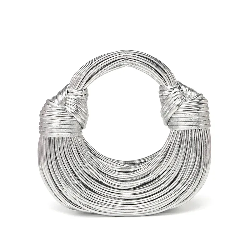 Personalized noodles line handbags for women - Silver