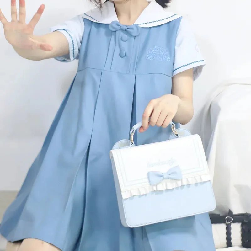 UAKISS  -  Cute Lolita Bag Female Japanese Harajuku Bowknot Crossbody Shoulder Bag Kawaii Girls Backpack Handbags For Women 3 Purpose